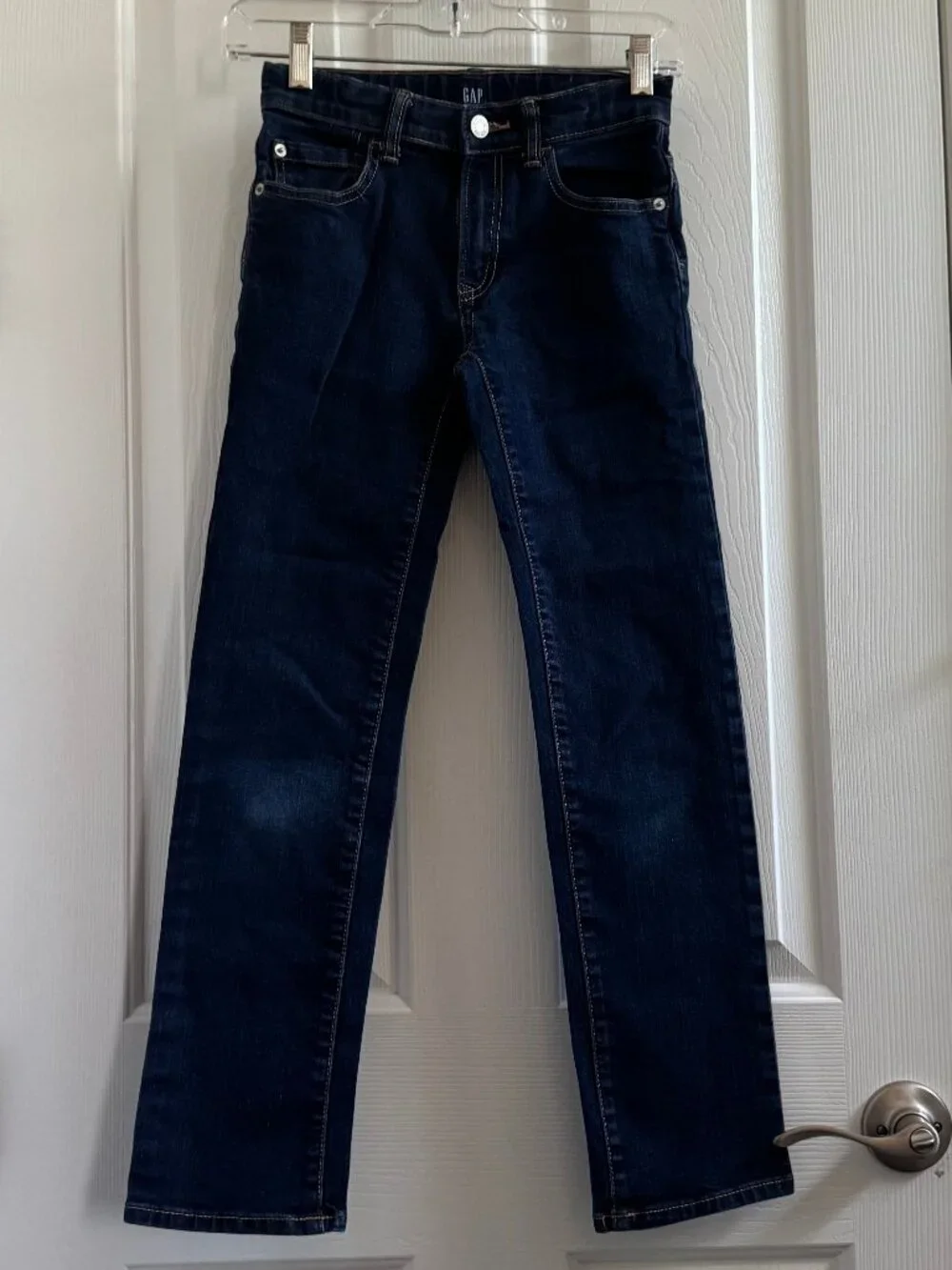 Kids GAP Dark Denim Stretch Jeans Straight Leg Size 12 Slim Girls